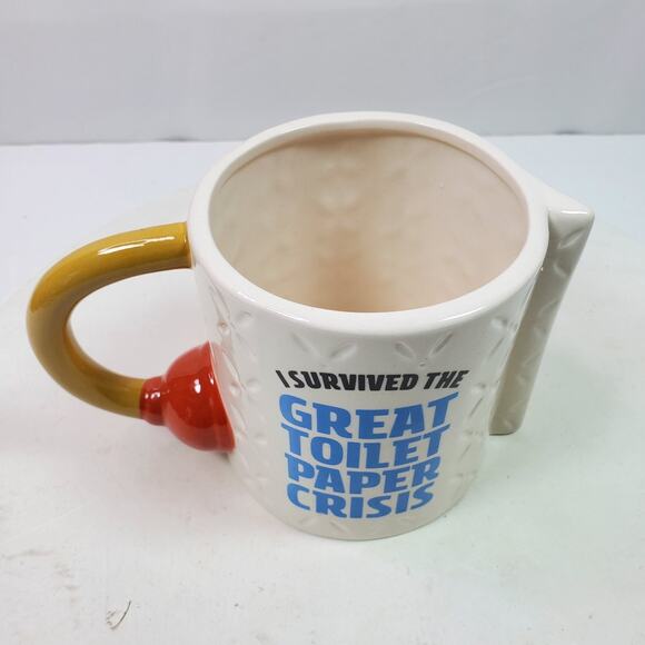 Vintage Spencer Gifts Coffee Mug Toilet Paper Plunger 4.5 Inch Tall - Picture 2 of 7